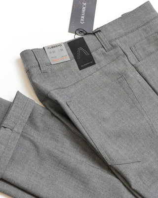 Alberto Silver Pipe Regular Slim Fit Ceramica 5 Pocket Tech Dress Pants Silver  5