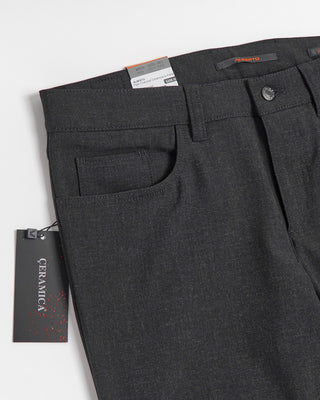 Alberto Charcoal Pipe Regular Slim Fit Ceramica 5 Pocket Tech Dress Pants Charcoal  1