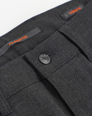 Alberto Charcoal Pipe Regular Slim Fit Ceramica 5 Pocket Tech Dress Pants Charcoal  2