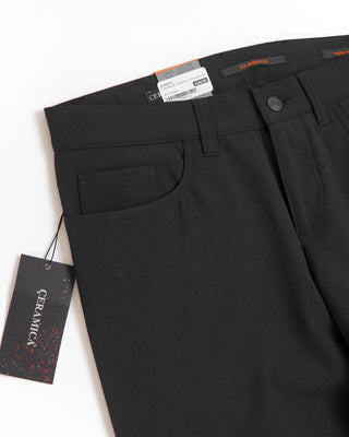 Alberto Black Pipe Regular Slim Fit Ceramica 5 Pocket Tech Dress Pants Black  1