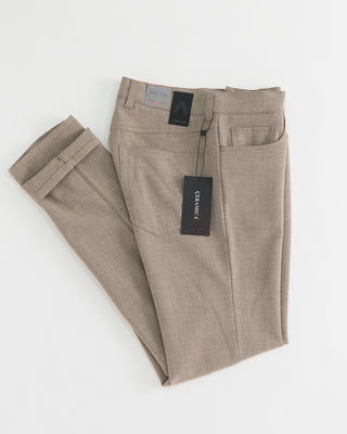 Alberto Beige Pipe Regular Slim Fit Ceramica 5 Pocket Tech Dress Pants Beige 1 4