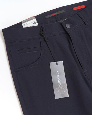 Alberto Navy stone Modern Fit Ceramica 5 Pocket Tech Dress Pants Navy  1