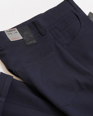 Alberto Navy stone Modern Fit Ceramica 5 Pocket Tech Dress Pants Navy  5