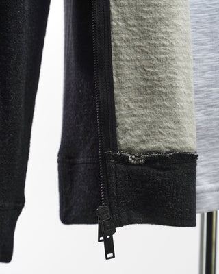 John Varvatos Long Sleeve Full Zip Double Knit Plaited Hoodie Black  5