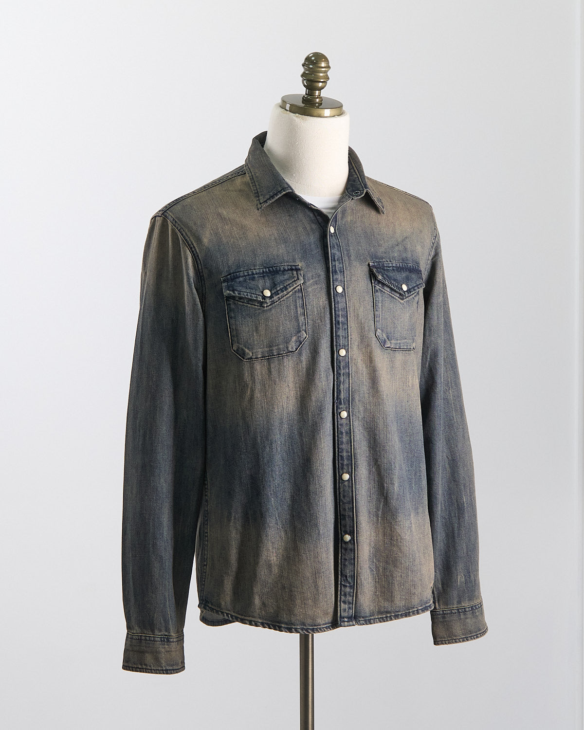 Marshall Western Shirt In Rust Wash Denim