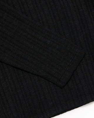 John Varvatos Ls Feeder Rib Texture Crew Black 10 4867