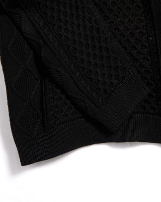 John Varvatos Ls Johnny Collar Cable Polo Black 7 3605