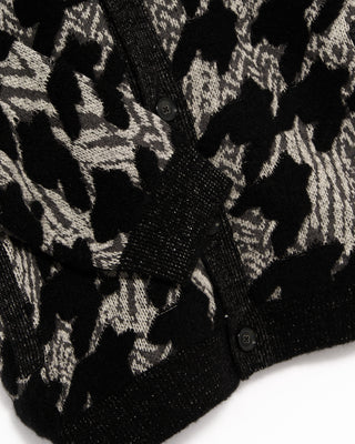 John Varvatos Regular Fit Button Front Cardigan Jacket In Houndstooth Terry Black  White 6 4839