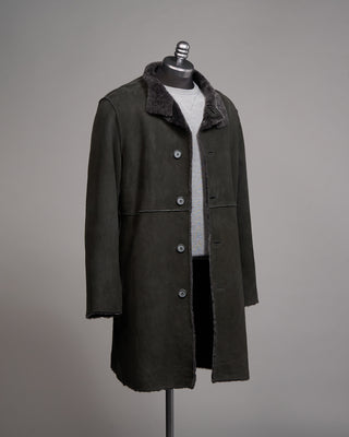 John Varvatos Jv Xxv Shearling Long Coat Charcoal 2 5151