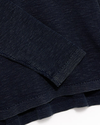 John Varvatos Memphis Waffle Henley In Fadeaway Wash Navy 3 4883