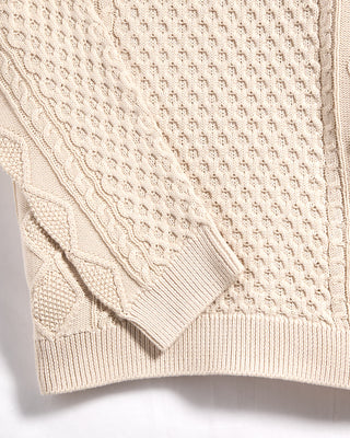 John Varvatos Ls Johnny Collar Cable Polo Ecru 6 3601