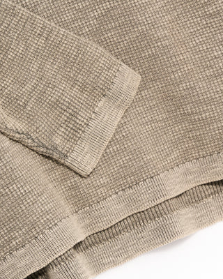 John Varvatos Memphis Waffle Henley In Fadeaway Wash Heather Grey 17 4880