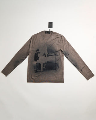 John Varvatos John Lennon Digital Print Sweater Mushroom 1 203