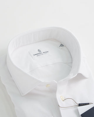 Emanuel Berg Modern Fit White 4Flex Jersey Stretch Shirt White 1