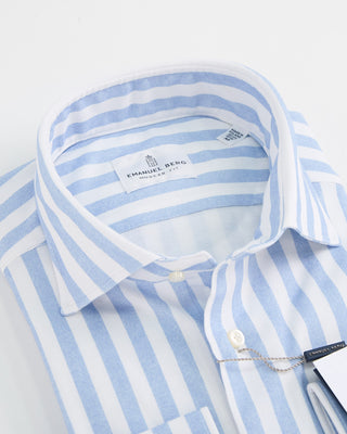 Emanuel Berg Modern Fit 4Flex Stripe Shirt Blue 1 2