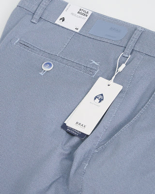 Brax Bozen Micro Print Lightweight Cotton Shorts Blue 1 6