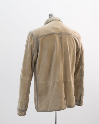 John Varvatos Lionell Western Pocket Snap Suede Shirt Jacket Camel 1 4