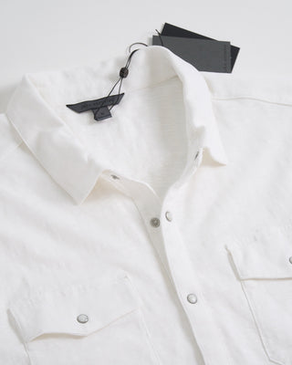 John Varvatos Arvon Long Sleeve Vintage Wash Slub Knit Western Shirt White 1 3