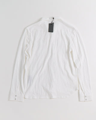 John Varvatos Arvon Long Sleeve Vintage Wash Slub Knit Western Shirt White 1 4