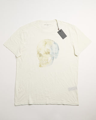 John Varvatos Watercolour Skull Crew T Shirt Salt 1 76