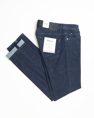 Brax Dark Blue Chuck Hi Flex Light Rinsed Denim Jeans Indigo 808