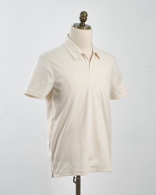 John Varvatos Hague Jacquard Ss Polo With Peace Sign Natural 1588