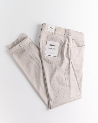Brax Sand Chuck Linen Flex 5 Pocket Pants Sand 476