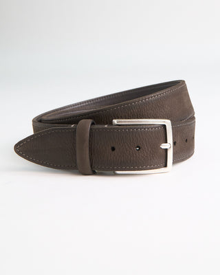 Veneta Cinture Soft Burnished Nubuck Casual Belt Brown  4