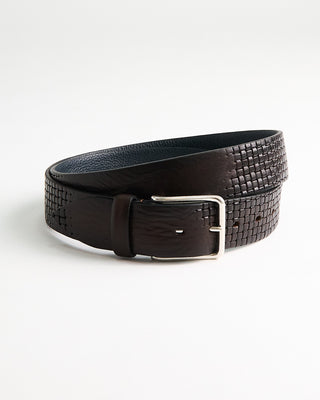 Veneta Cinture Textured Pattern Casual Leather Belt Brown  1