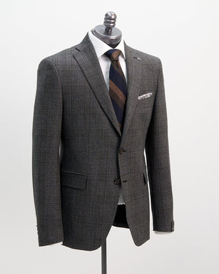 Tagliatore Extrafine Wool Black And Grey Check Suit Grey  Black 