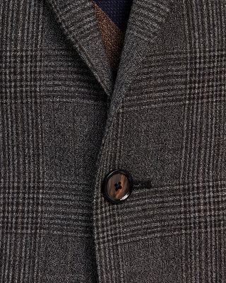Tagliatore Extrafine Wool Black And Grey Check Suit Grey  Black  2