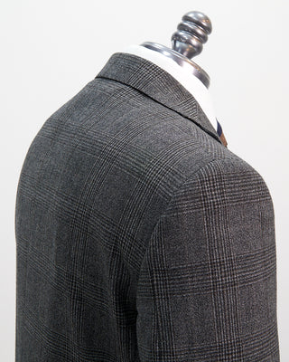 Tagliatore Extrafine Wool Black And Grey Check Suit Grey  Black  5