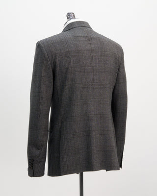 Tagliatore Extrafine Wool Black And Grey Check Suit Grey  Black  6