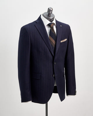 Tagliatore Milled Finish Navy Chalk Stripe Suit Navy