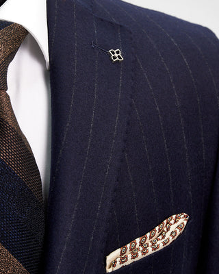 Tagliatore Milled Finish Navy Chalk Stripe Suit Navy  2