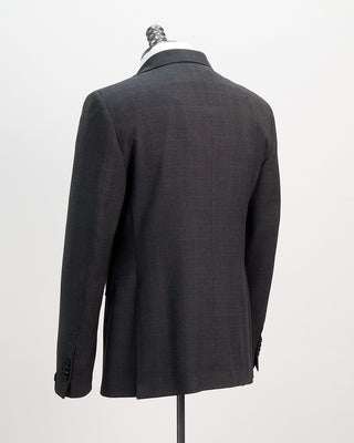 Tagliatore Super 130s Virgin Wool Grey And Blue Check Suit Grey  6