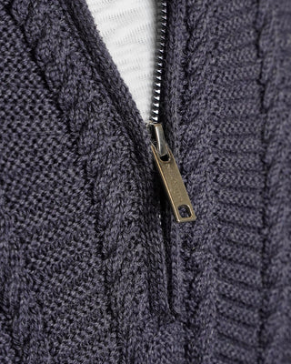 Phil Petter Quarter Zip High Texture Sweater Gunmetal  3
