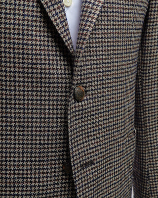 Tagliatore Super Soft Navy And Bordeaux Houndstooth Sport Jacket Navy  6