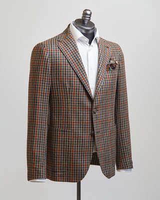 Tagliatore Wool  Cashmere Fall Palette Tweed Gingham Sport Jacket Multi  7