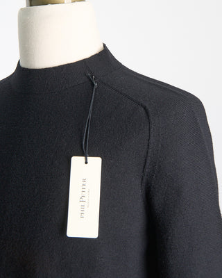 Phil Petter Tubular Knit Mockneck Sweater Black  10