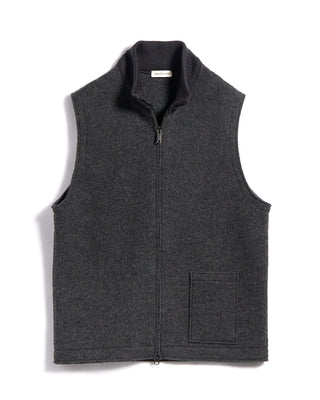 Phil Petter Boiled Wool Zipper Vest Grey 10 3316