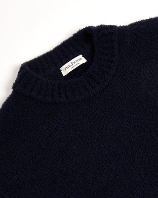 Phil Petter Faux Fur Crew Neck Sweater Navy 3241