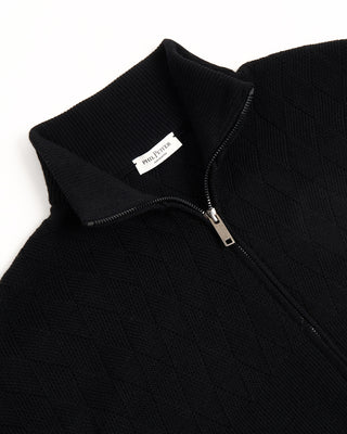 Phil Petter Diamond Structure Zip Cardigan Black 78