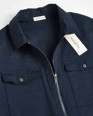 Phil Petter Japanese Fabric Full Zip Overshirt Navy 0 1