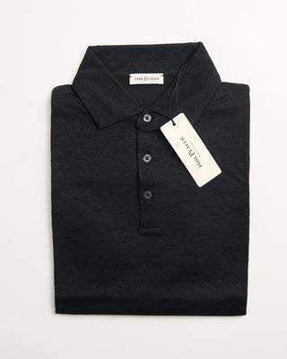 Phil Petter 100% Linen Polo Black 1 105