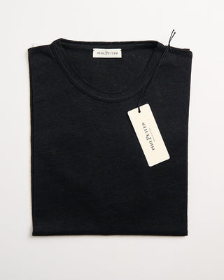 Phil Petter 100% Linen Crewneck T Shirt Black 1 108