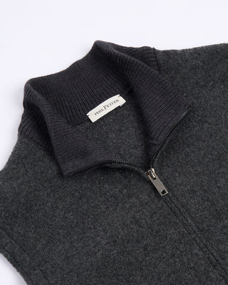 2 Phil Petter Boiled Wool Zipper Vest Grey 85