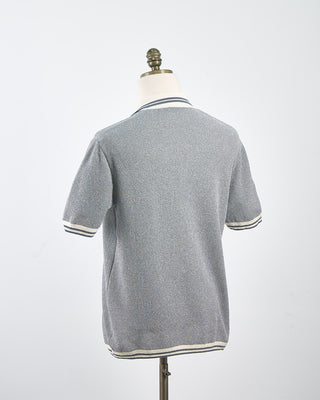 Phil Petter Cotton Boucle Pique Tipped Polo Shirt Denim 1761