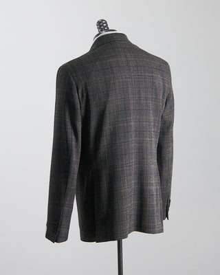 Jack Victor Hampton Fit Comfortwear Stretch Wool Knit Tonal Check Sport Jacket Black  Brown 1294