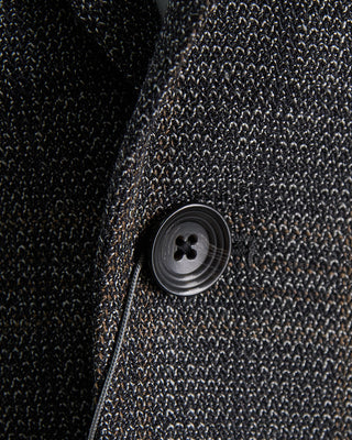 Jack Victor Hampton Fit Comfortwear Stretch Wool Knit Tonal Check Sport Jacket Black  Brown 1297